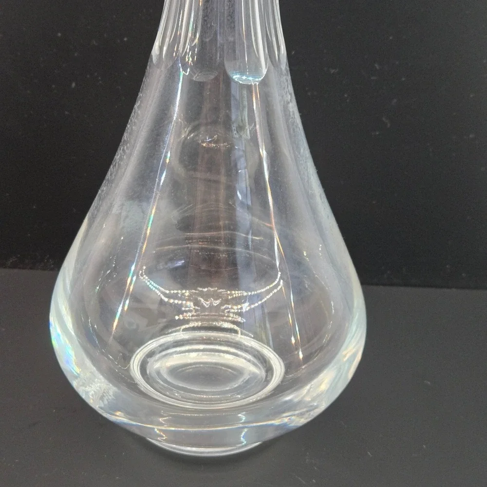 Stuart Crystal Air Twist Stopper Decanter Clear Glass Fluted Neck Vintage 15.5in